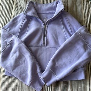 Lululemon Scuba half zip crop sweater lilac